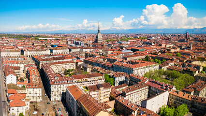 Turin aerial panoramic view, Italy