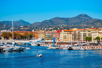 Fototapeta premium Nice port with boats, France