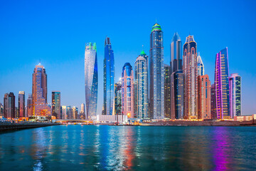 Fototapeta premium Dubai Marina district in Dubai, UAE