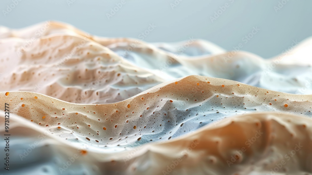 Poster Detailed 3D visualization of skin microstructure and layers Close-up photo with clean background