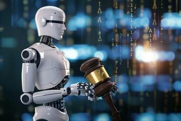 Naklejka premium High-tech image featuring a digital interface with a brain design on the screen. Conveys themes of AI, AR and human cognition.. Beautiful simple AI generated image