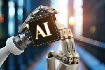 Obraz premium Striking image showcasing gamers at their stations in a high-tech cyber gaming room filled with neon lights. Beautiful simple AI generated image