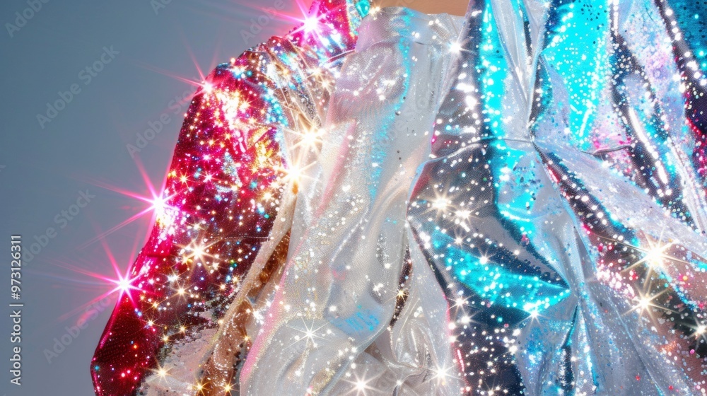 Aufkleber Shimmering Sequins Silver and Gold Sparkling Background for Text Overlays and Creative Designs