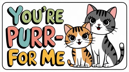Cute Cartoon Cats with Playful Message