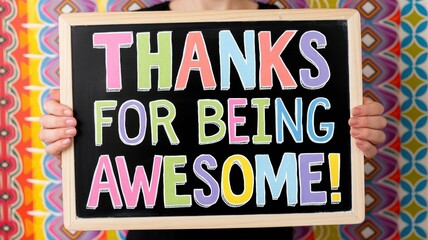 Colorful Thank You Card Saying 'Thanks For Being Awesome!'