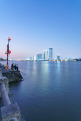 Guangzhou Pearl River Bank Riverside City High-rise Building Night Lighting