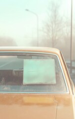 Obraz premium Eerie Deserted Street with Abandoned Car and Virus Epidemic Warning Sign - Impact of Outbreak on Everyday Life