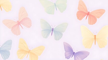 Obraz premium Pastel Butterfly Pattern Background