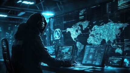 Illustration of the global cooperation required to combat cybercrime