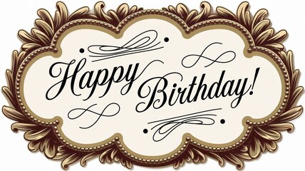 Elegant Vintage Card Featuring the Quote: Happy Birthday!