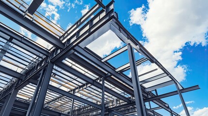 Obraz premium Modern Steel Structure Against Blue Sky