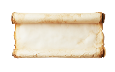 A scroll of paper is displayed isolated on white or transparent background