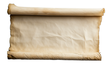 A scroll of paper is displayed isolated on white or transparent background