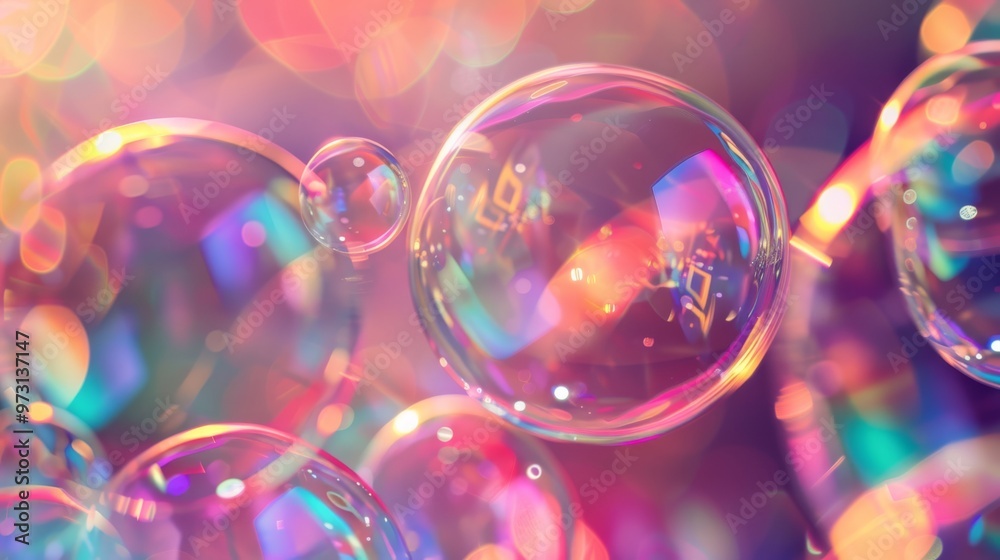 Leinwandbilder holographic shapes appearing to float and interact in a surreal, dream-like manner with a soft focus