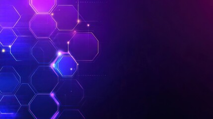 Fototapeta premium Abstract Digital Background with Neon Hexagons