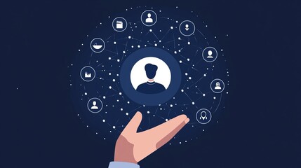Onboarding concept. Person touch virtual onboarding icon for human resources business industry to introduce newly hired employee into an organization with behavior, welcome, knowledge, and skill