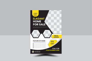 Modern and creative real estate flyer design template.