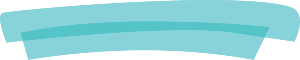 Obraz premium Turquoise double curved highlighter marker stroke is isolated on white background