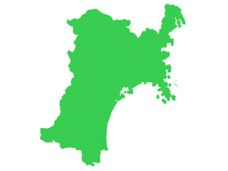 少しゆるい宮城県地図 フチなし 東北