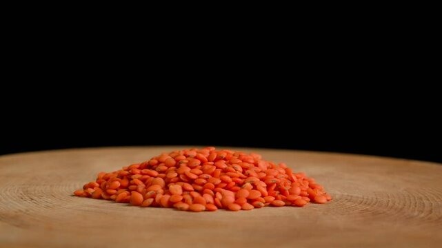 Real Footage of Raw Red Lentils. High quality 4k footage