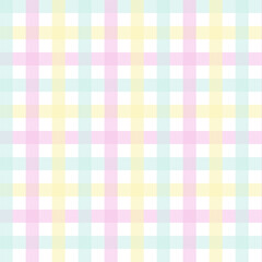 Multicolor pastel gingham seamless pattern.Checkered tartan plaid repeat pattern.Geometric vector background wallpaper