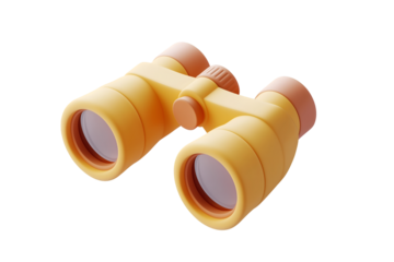 Minimalistic Cartoonish Flat Matte Binoculars Icon | Isolated on Transparent & White Background | PNG File with Transparency