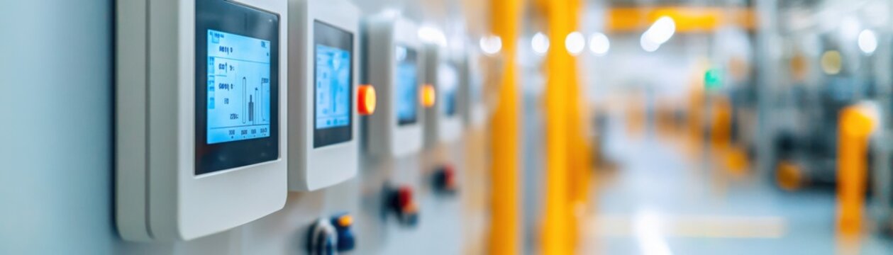 Digital sensors monitoring temperature and humidity in a product testing room, environmental control, lab quality control