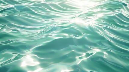 Obraz premium Mint colored waves gently rippling under bright sunlight Close-up photo with clean background