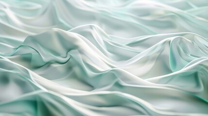 Obraz premium Mint green waves softly shimmering under sunlight Close-up photo with clean background
