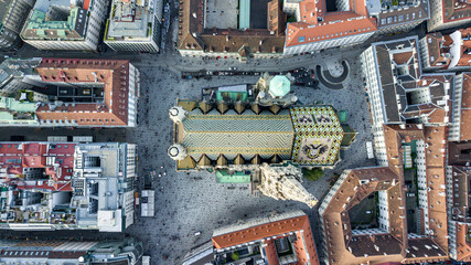 Aerial view of St. Stephen's Cathedral, Vienna, Austria