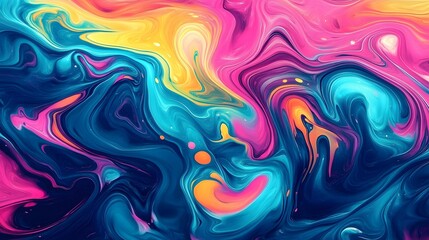 Obraz premium Colorful Waves Oil Painting, Abstract Image, Texture, Pattern Background, Wallpaper, Cover and Screen for Smartphone, PC, Laptop, 9:16 and 16:9 Format