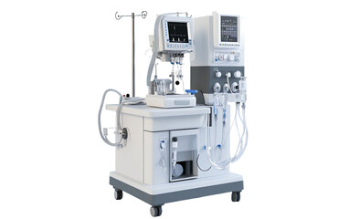 Anesthesia machine isolated on white or transparent background