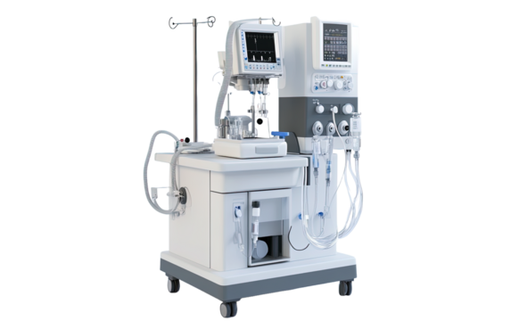 Anesthesia machine isolated on white or transparent background