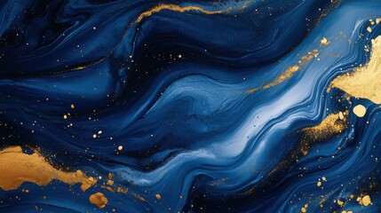 Abstract Blue and Gold Marble Background