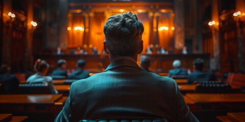 A Man Observing a Courtroom