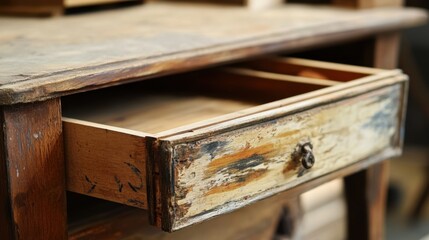 Vintage Wooden Drawer with Rustic Finish