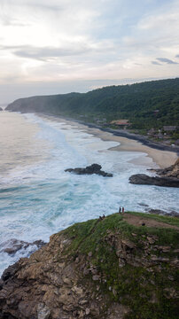 Aerial view of Punta Cometa viewpoint, southernmost point of Oaxaca, Mexico