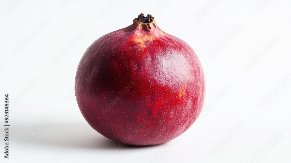 Canvas Prints A single, vibrant pomegranate on a clean white background.