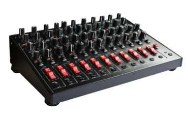 Analog mixer on white back isolated on white or transparent background