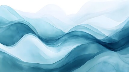 Fototapeta premium Mesmerizing Turquoise Waves Flowing Through Misty Mountain Landscapes
