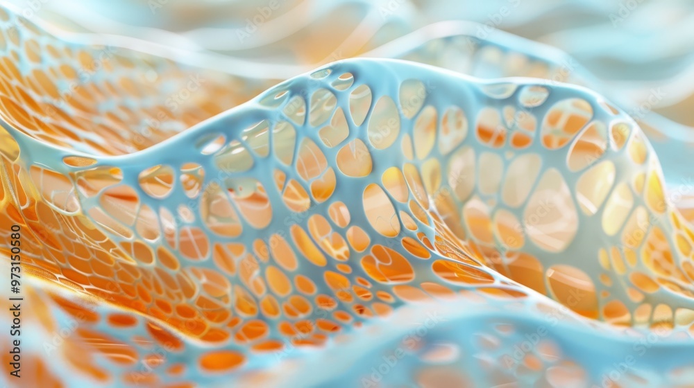 Poster Skin microstructure in 3D rendering with clear background Close-up photo with clean background