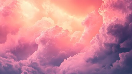 Dramatic Sunset Sky with Colorful Clouds in Vivid Pink Orange and Purple Shades