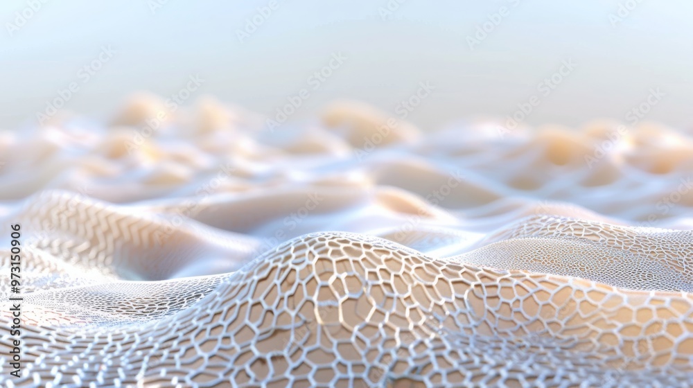 Poster Skin microstructure in 3D rendering with clear background Close-up photo with clean background