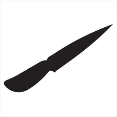 Black military knife  silhouette on white background
