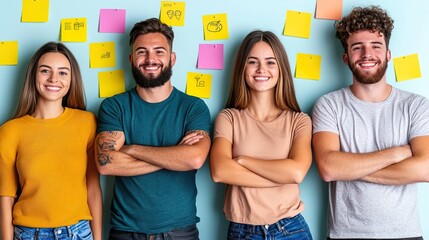 A diverse group of professionals brainstorming ideas on a whiteboard, focusing on strategies for improving workflow efficiency, with sticky notes and diagrams highlighting key poin