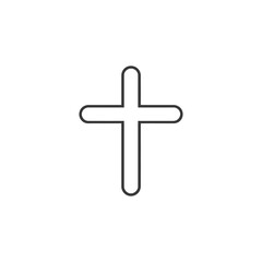 Fototapeta premium A Simple Black Line Drawing of a Christian Cross
