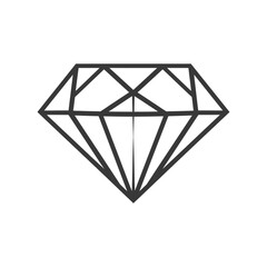 A simple black line drawing of a diamond shape