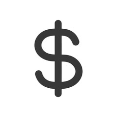 Obraz premium A simple bold black and white graphic of the US dollar sign
