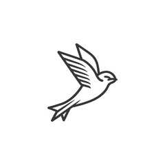 Obraz premium A Simple Line Art Illustration of a Bird in Flight
