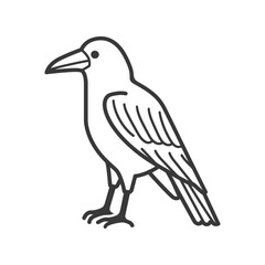 Obraz premium A Simple Line Drawing of a Black Crow